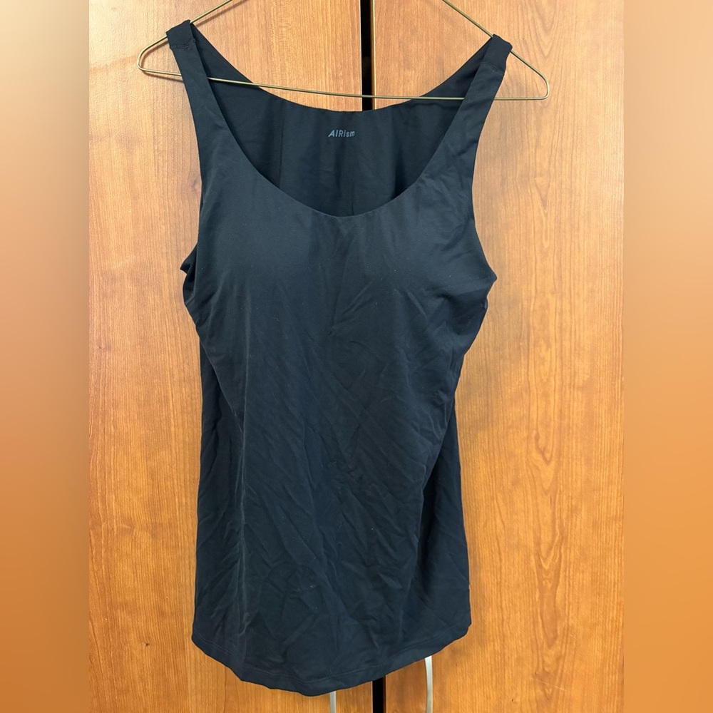 AIRism Black Tank Top – Lightweight Stretch – Size L